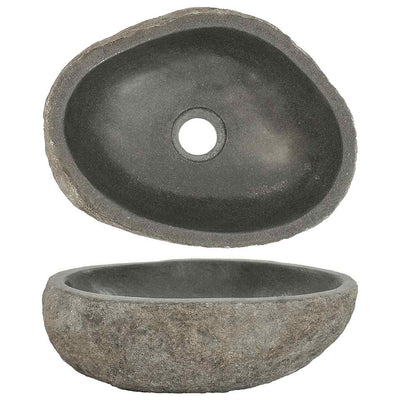 håndvask (29-38) x (24-31) cm oval flodsten