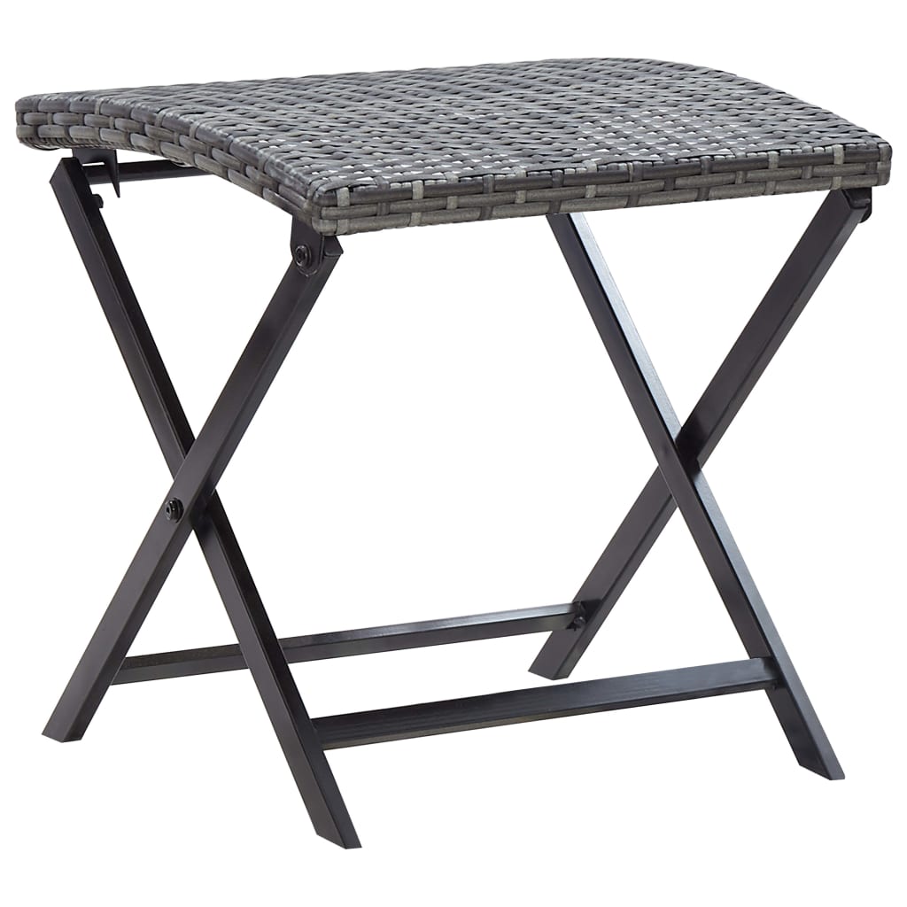 foldbar taburet polyrattan grå