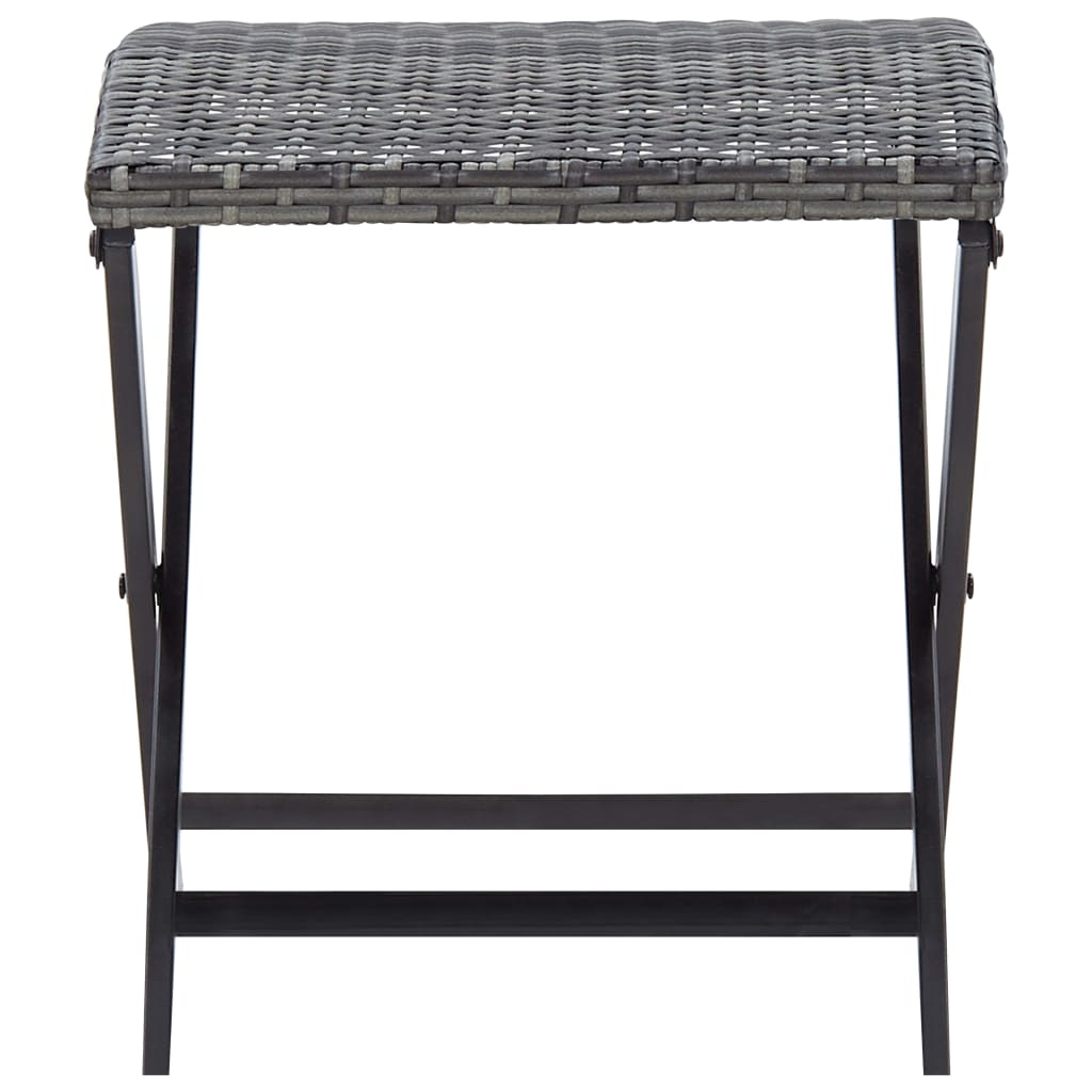 foldbar taburet polyrattan grå