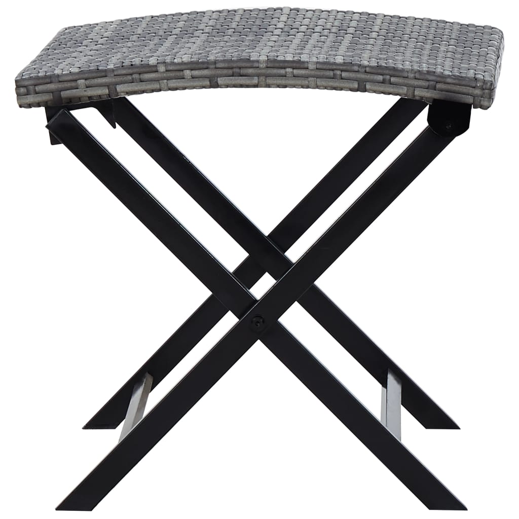foldbar taburet polyrattan grå