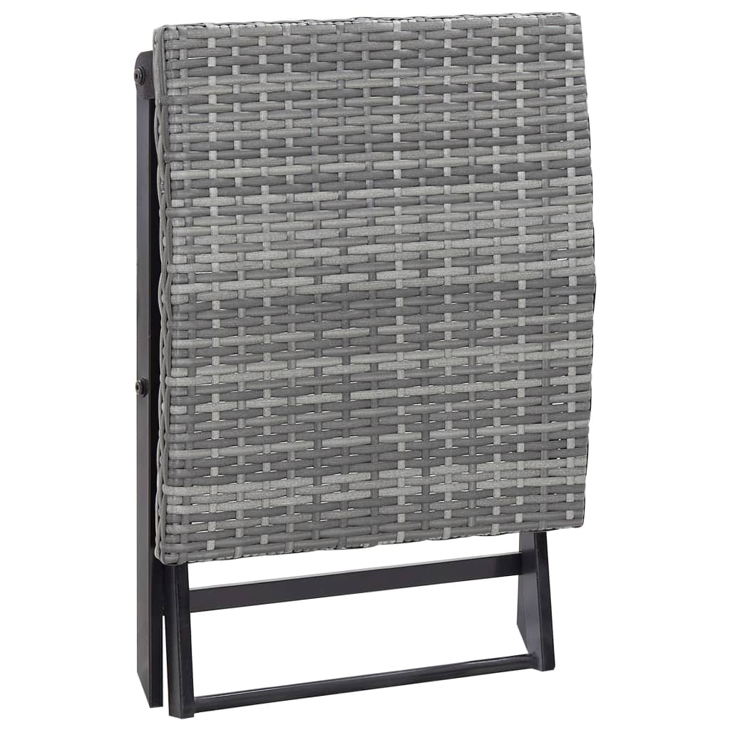 foldbar taburet polyrattan grå