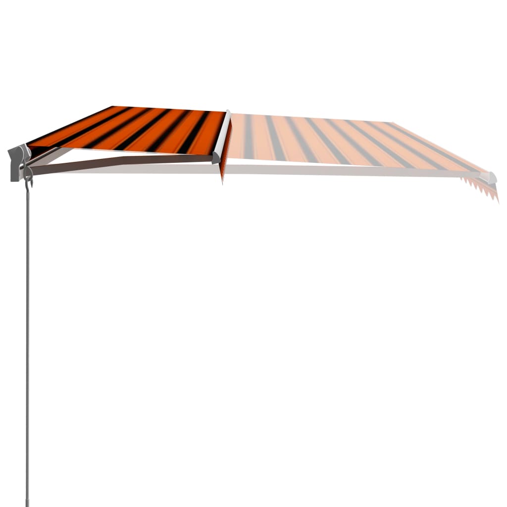 foldemarkise manuel betjening 600 x 300 cm orange og brun