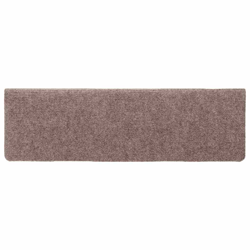 trappemåtter selvklæbende 15 stk. 65x21x4 cm lysebrun rektangulære kant