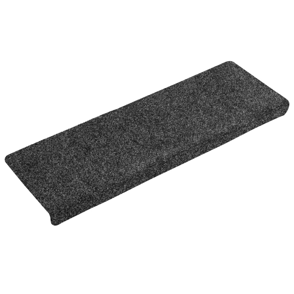 trappemåtter selvklæbende 15 stk. 65x21x4 cm mørkegrå rektangulær kant