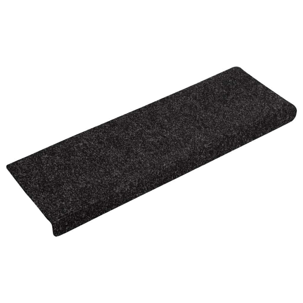 trappemåtter selvklæbende 15 stk. 65x21x4 cm sorte rektangulære kant