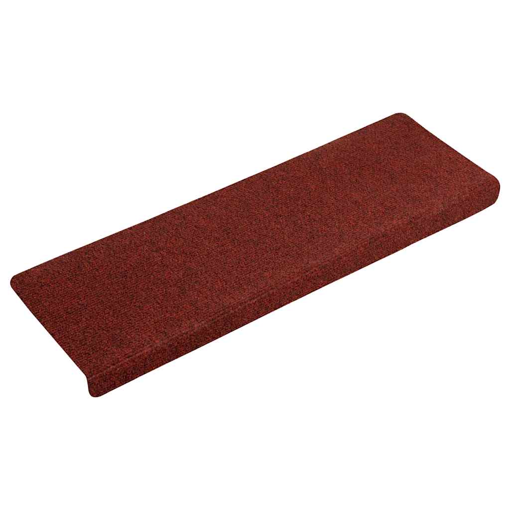 trappemåtter selvklæbende 15 stk. 65x21x4 cm bordeauxrød rektangulær kant