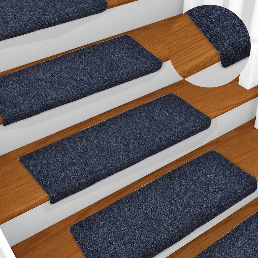 trappemåtter selvklæbende 15 stk. 65x21x4 cm blå rektangulær kant
