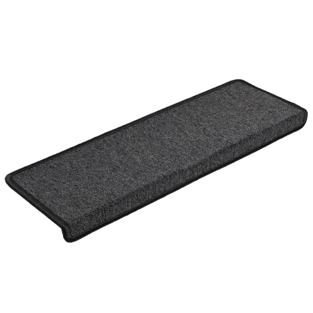 trappemåtter 15 stk. 65x21x4 cm antracit rektangulær kant