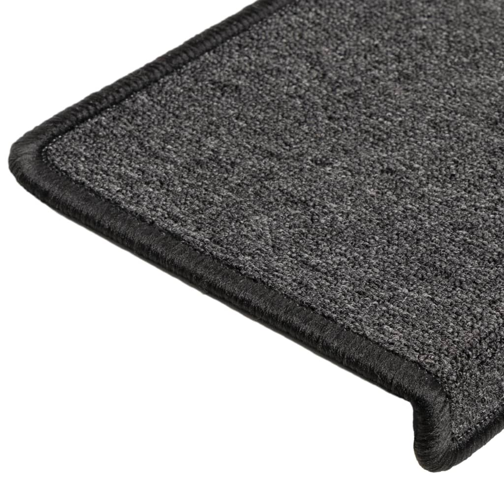 trappemåtter 15 stk. 65x21x4 cm antracit rektangulær kant