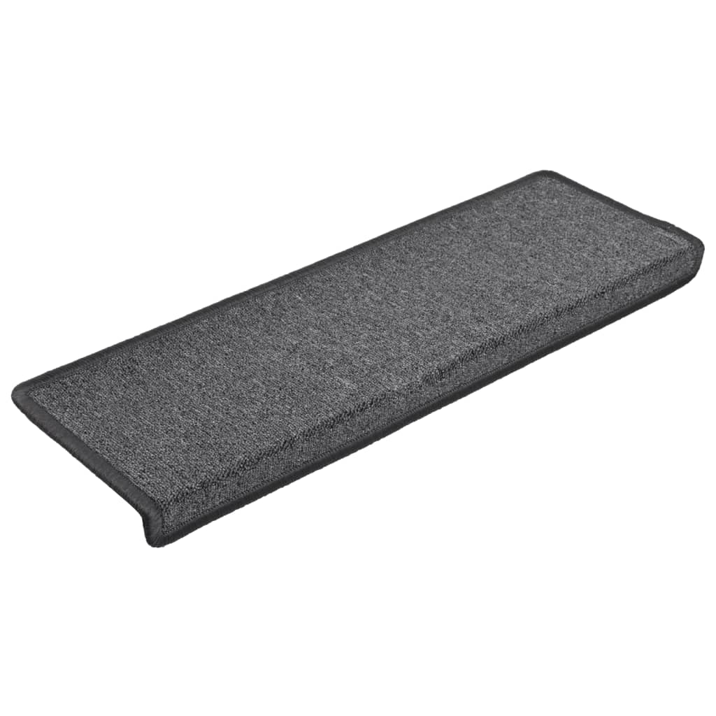 trappemåtter 15 stk. 65x21x4 cm mørkegrå rektangulær kant