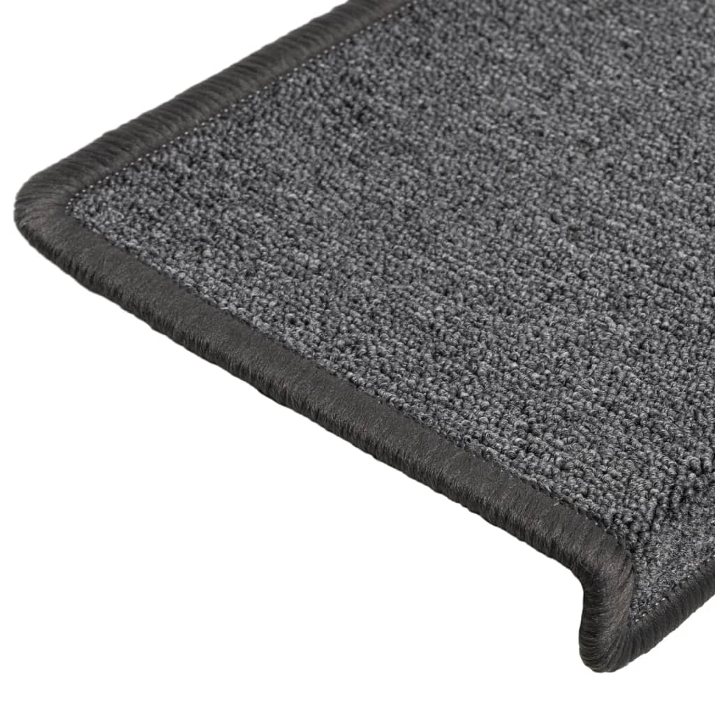 trappemåtter 15 stk. 65x21x4 cm mørkegrå rektangulær kant