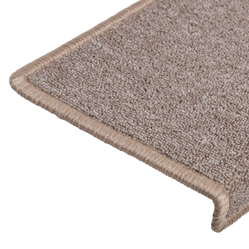 trappemåtter 15 stk. 65x21x4 cm lysebrune rektangulære kanter