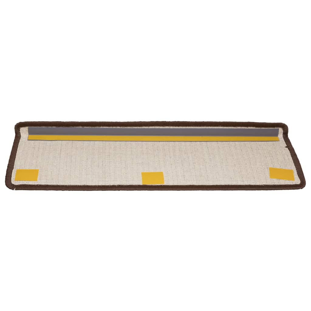 trappemåtter 15 stk. 65x21x4 cm brune rektangulære kanter