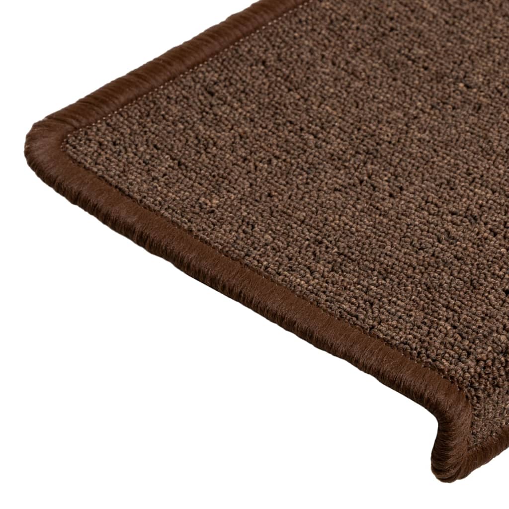 trappemåtter 15 stk. 65x21x4 cm brune rektangulære kanter
