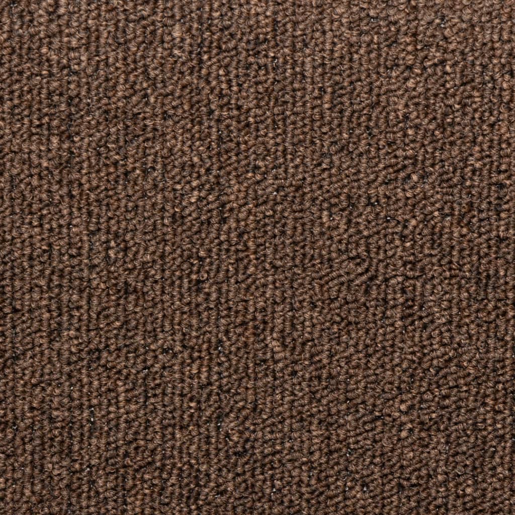 trappemåtter 15 stk. 65x21x4 cm brune rektangulære kanter