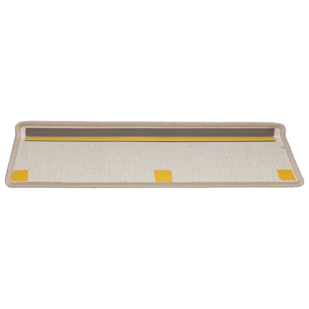 trappemåtter 15 stk. 65x21x4 cm taupe rektangulær kant