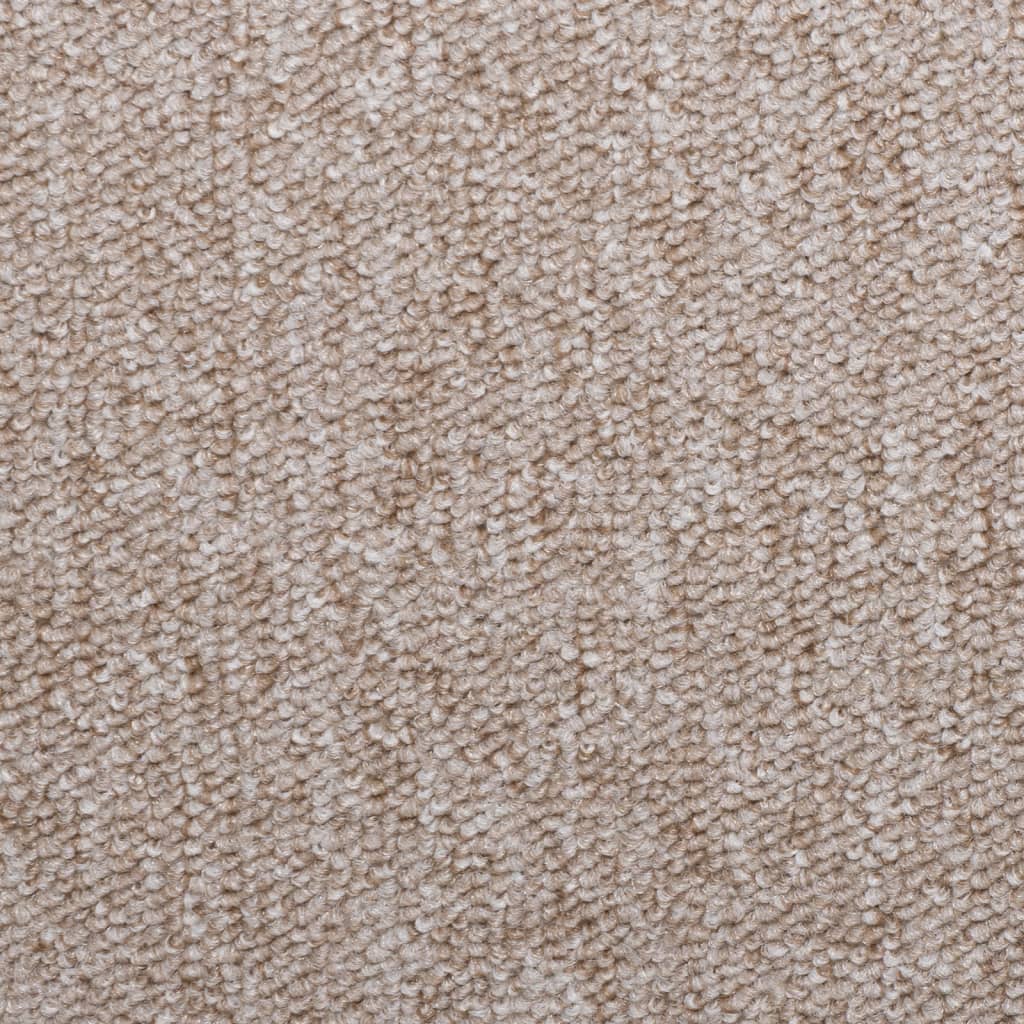 trappemåtter 15 stk. 65x21x4 cm taupe rektangulær kant