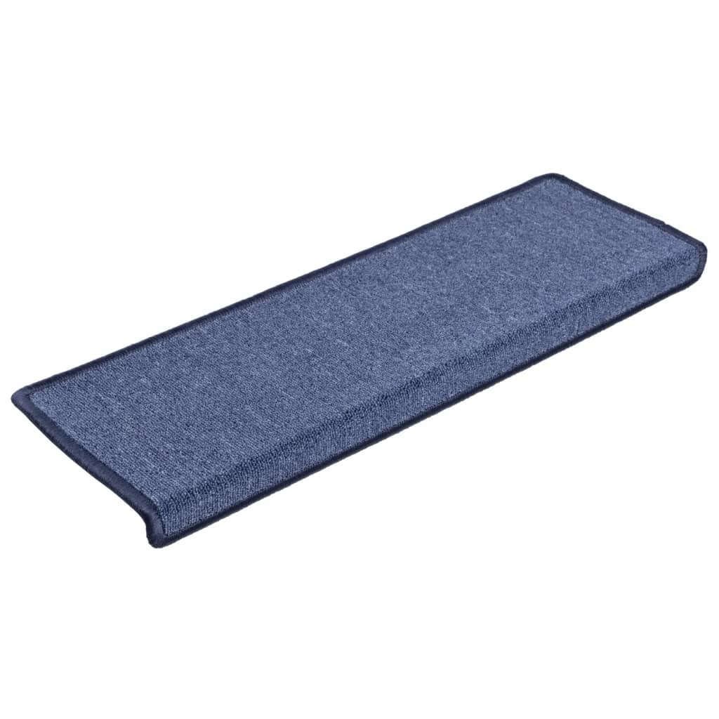 trappemåtter 15 stk. 65x21x4 cm blå rektangulær kant