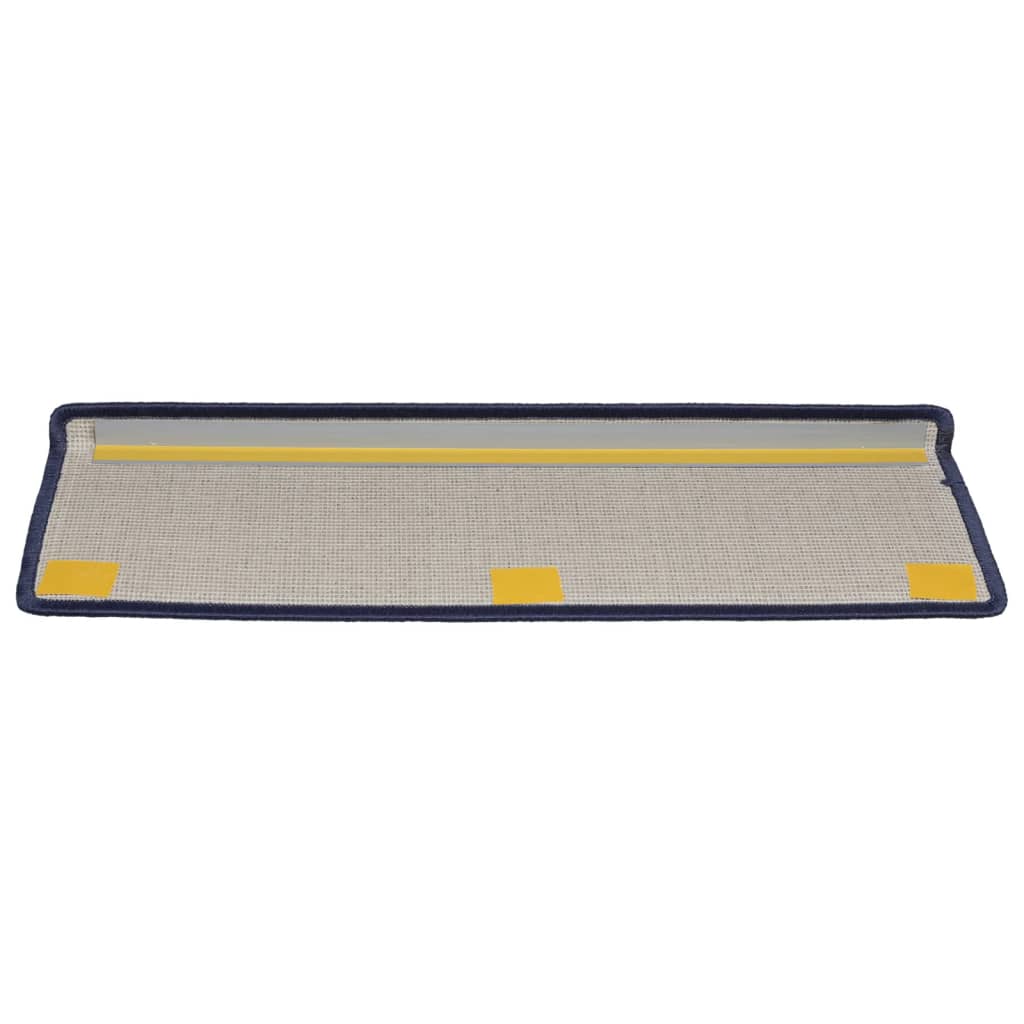 trappemåtter 15 stk. 65x21x4 cm blå rektangulær kant