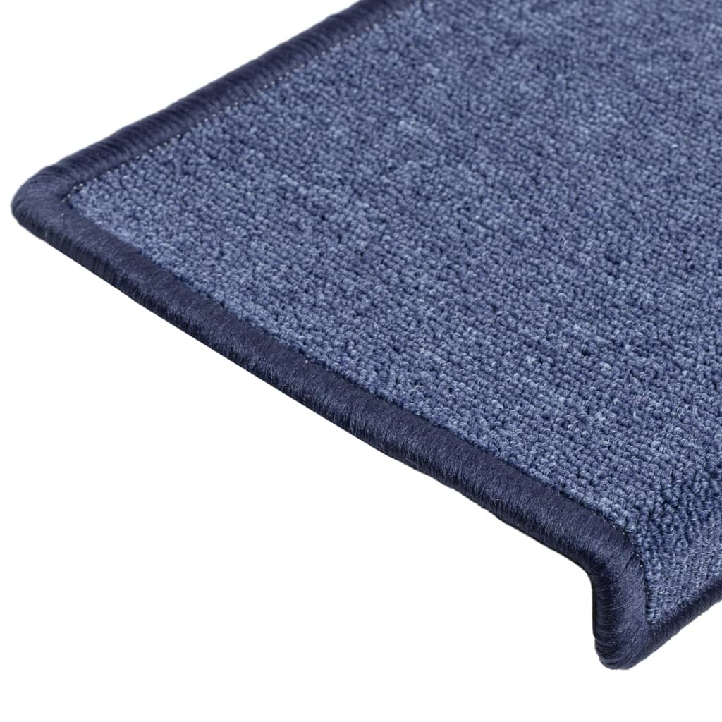 trappemåtter 15 stk. 65x21x4 cm blå rektangulær kant