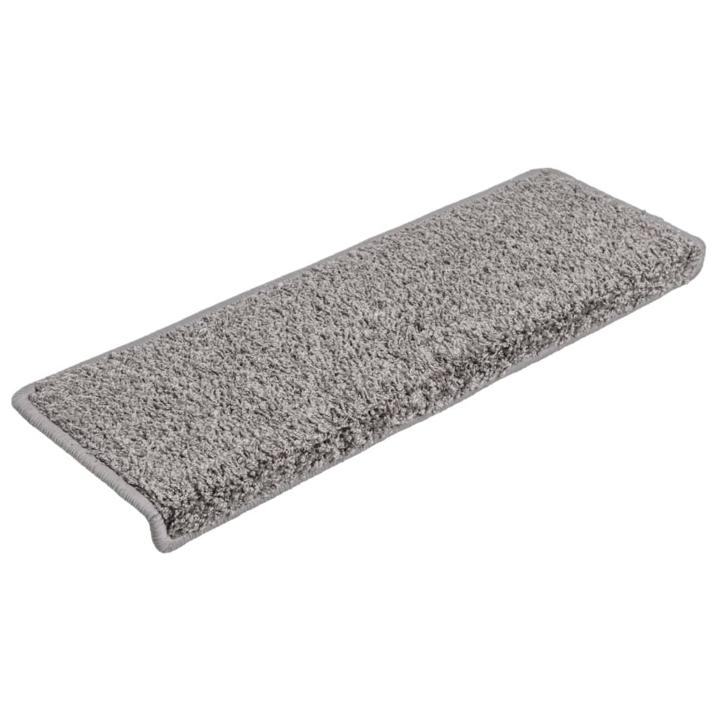 trappemåtter 15 stk. 65x21x4 cm grå rektangulær kant