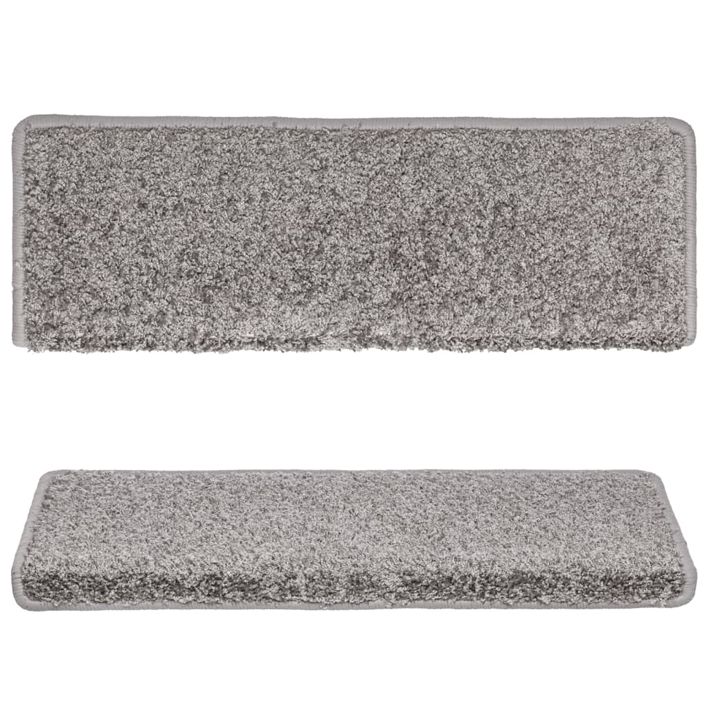 trappemåtter 15 stk. 65x21x4 cm grå rektangulær kant