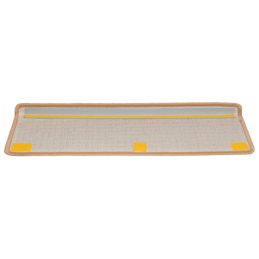trappemåtter 15 stk. 65x21x4 cm beige rektangulær kant