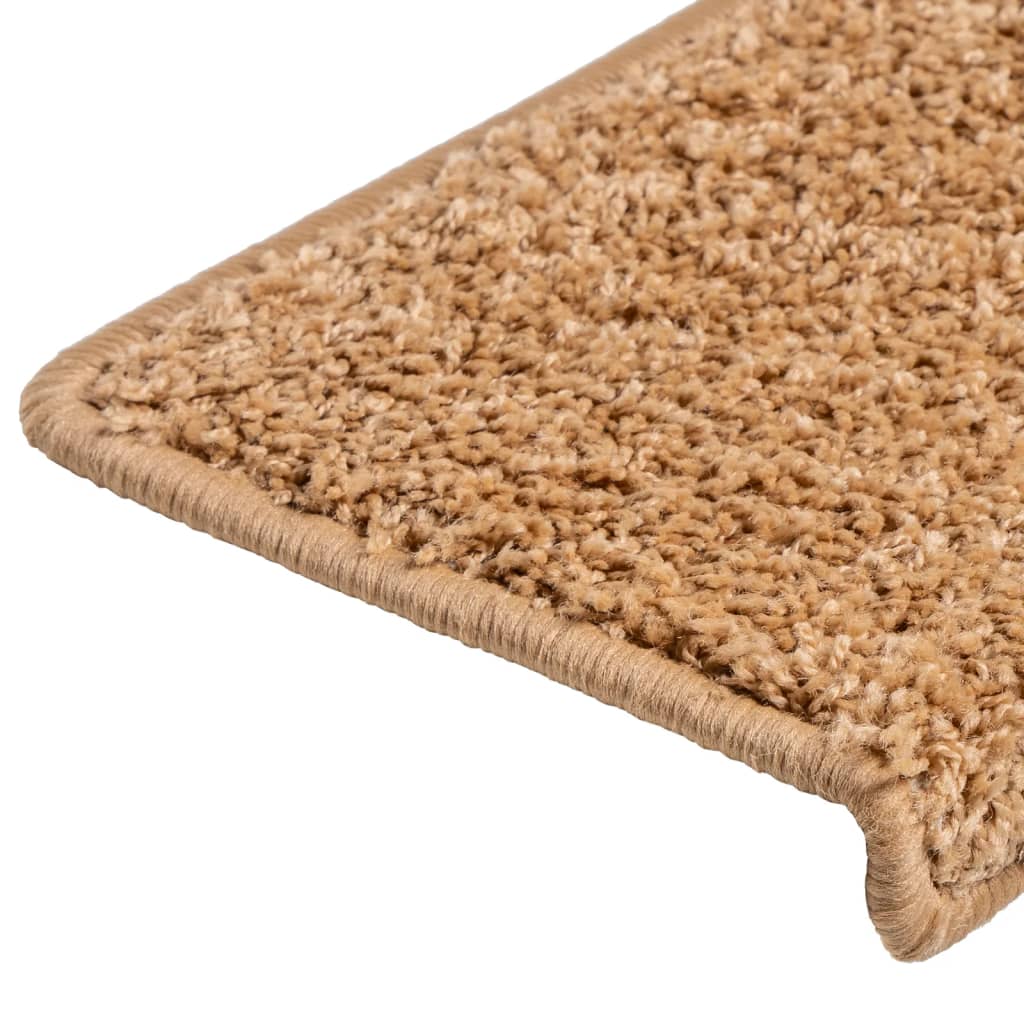trappemåtter 15 stk. 65x21x4 cm beige rektangulær kant