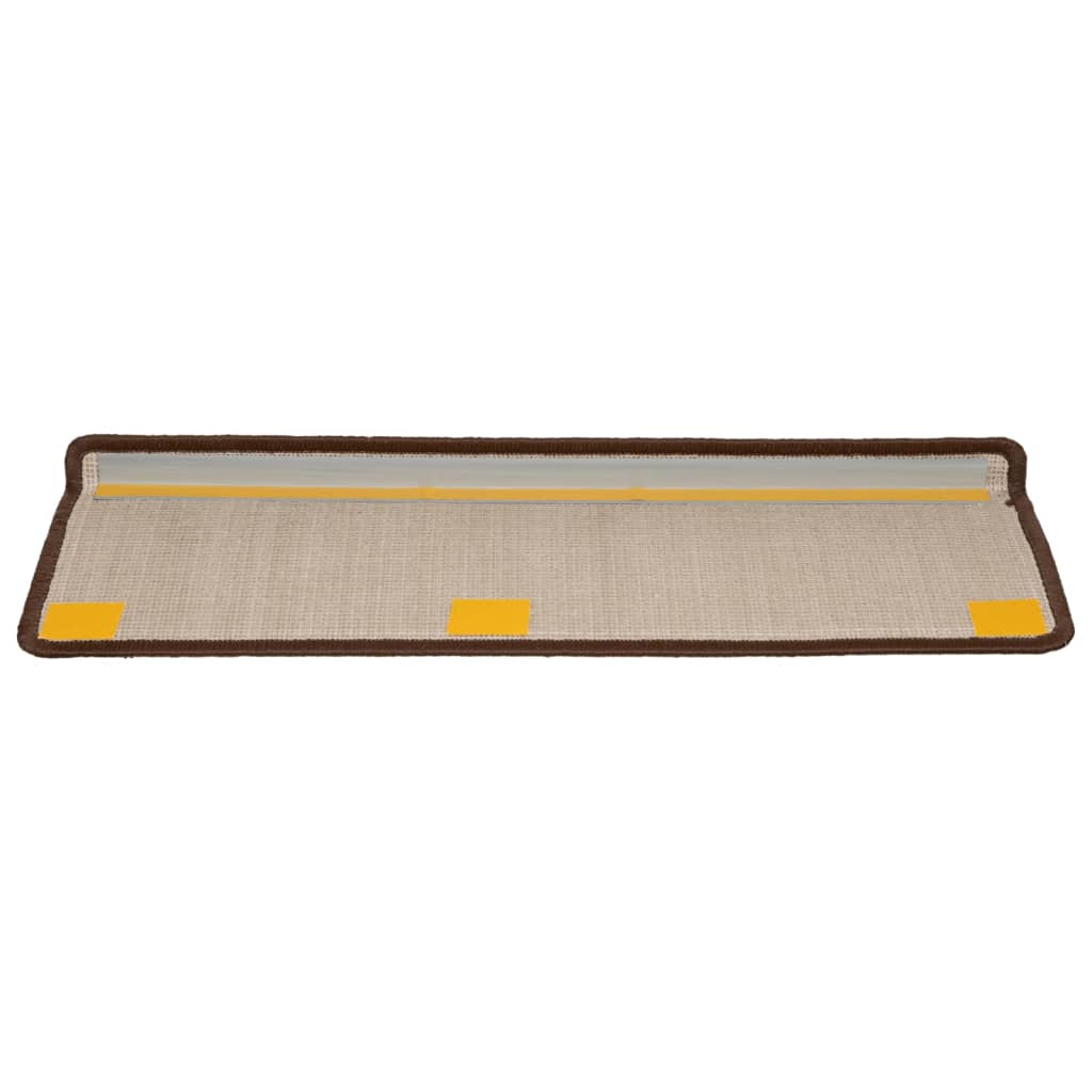trappemåtter 15 stk. 65x21x4 cm brune rektangulære kanter