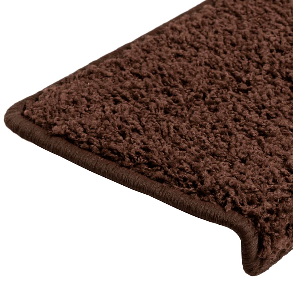 trappemåtter 15 stk. 65x21x4 cm brune rektangulære kanter