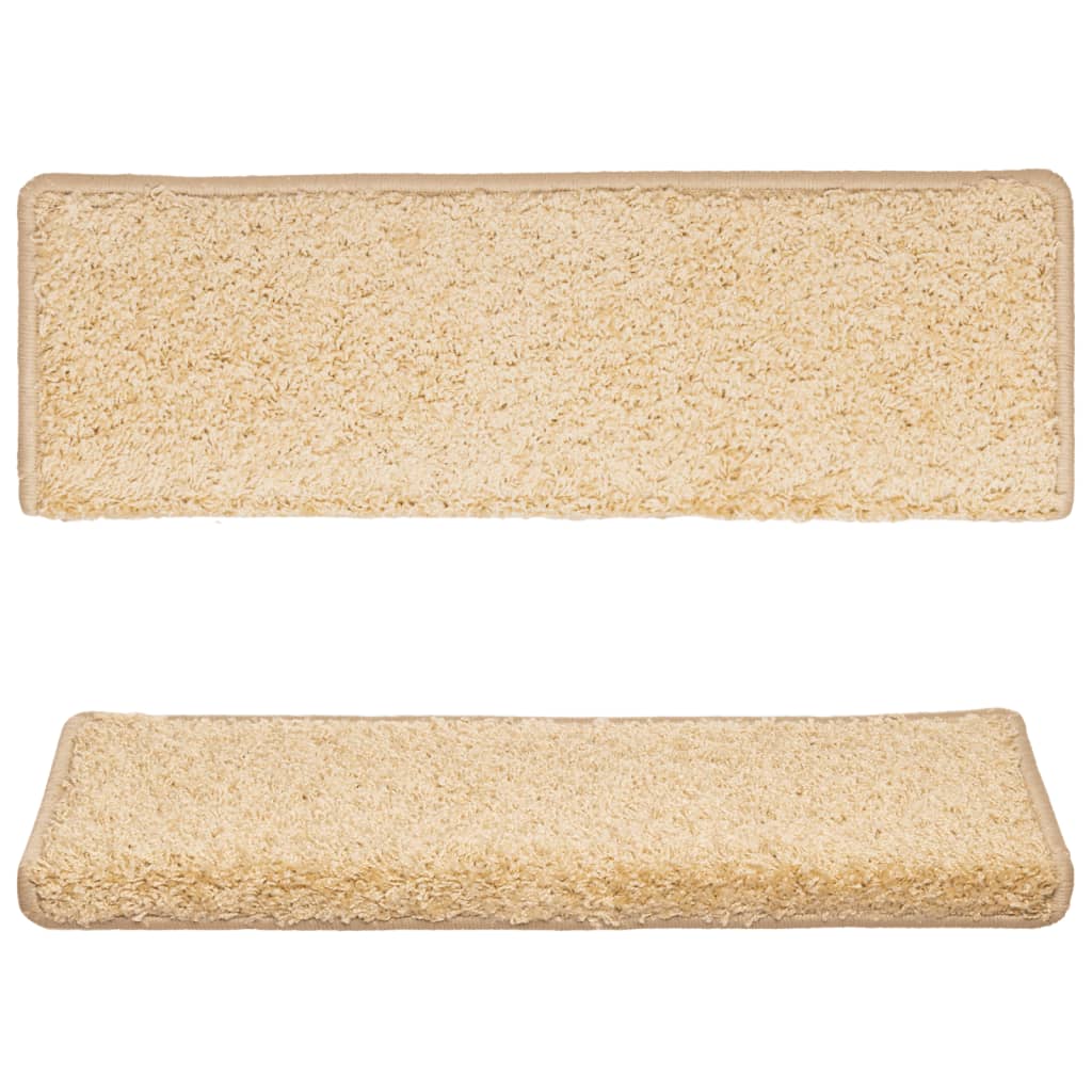 trappemåtter 15 stk. 65x21x4 cm cremefarvede rektangulære kanter