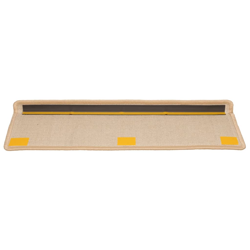 trappemåtter 15 stk. 65x21x4 cm cremefarvede rektangulære kanter