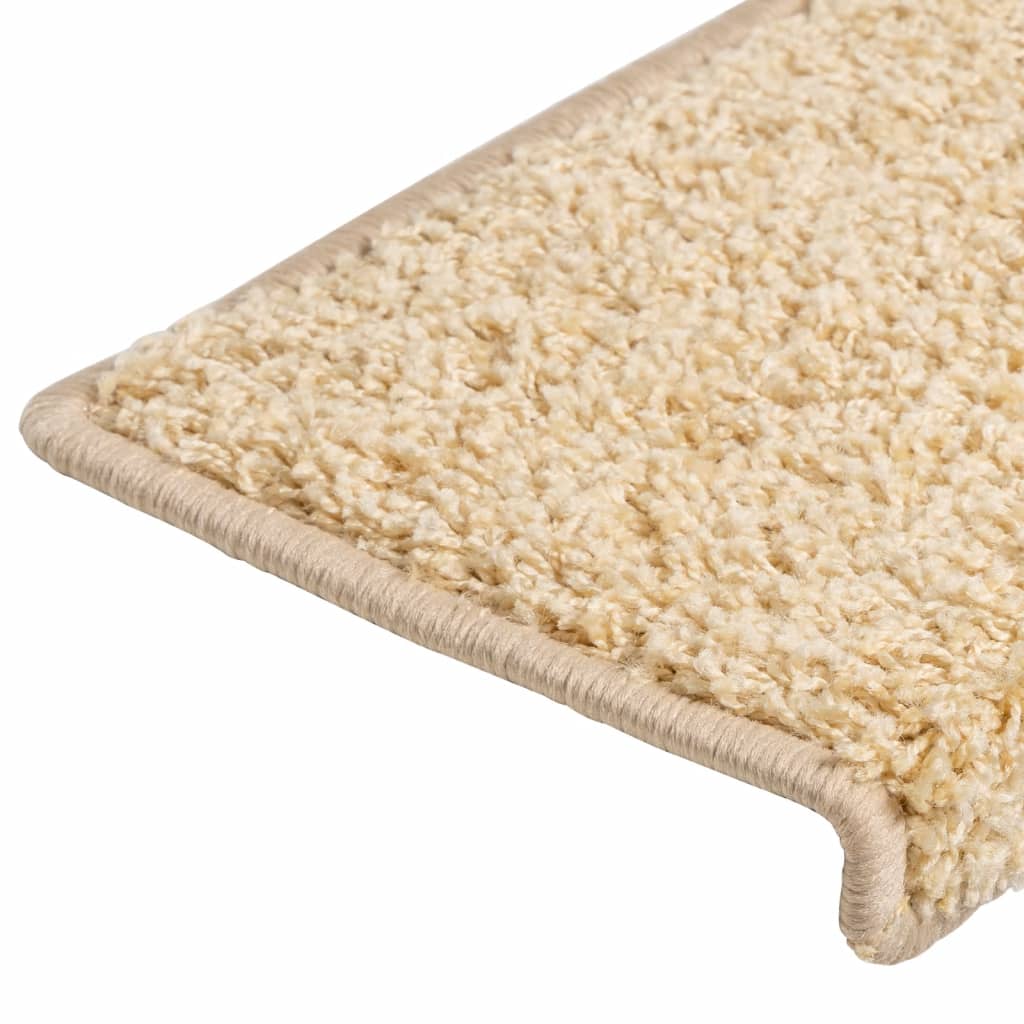 trappemåtter 15 stk. 65x21x4 cm cremefarvede rektangulære kanter
