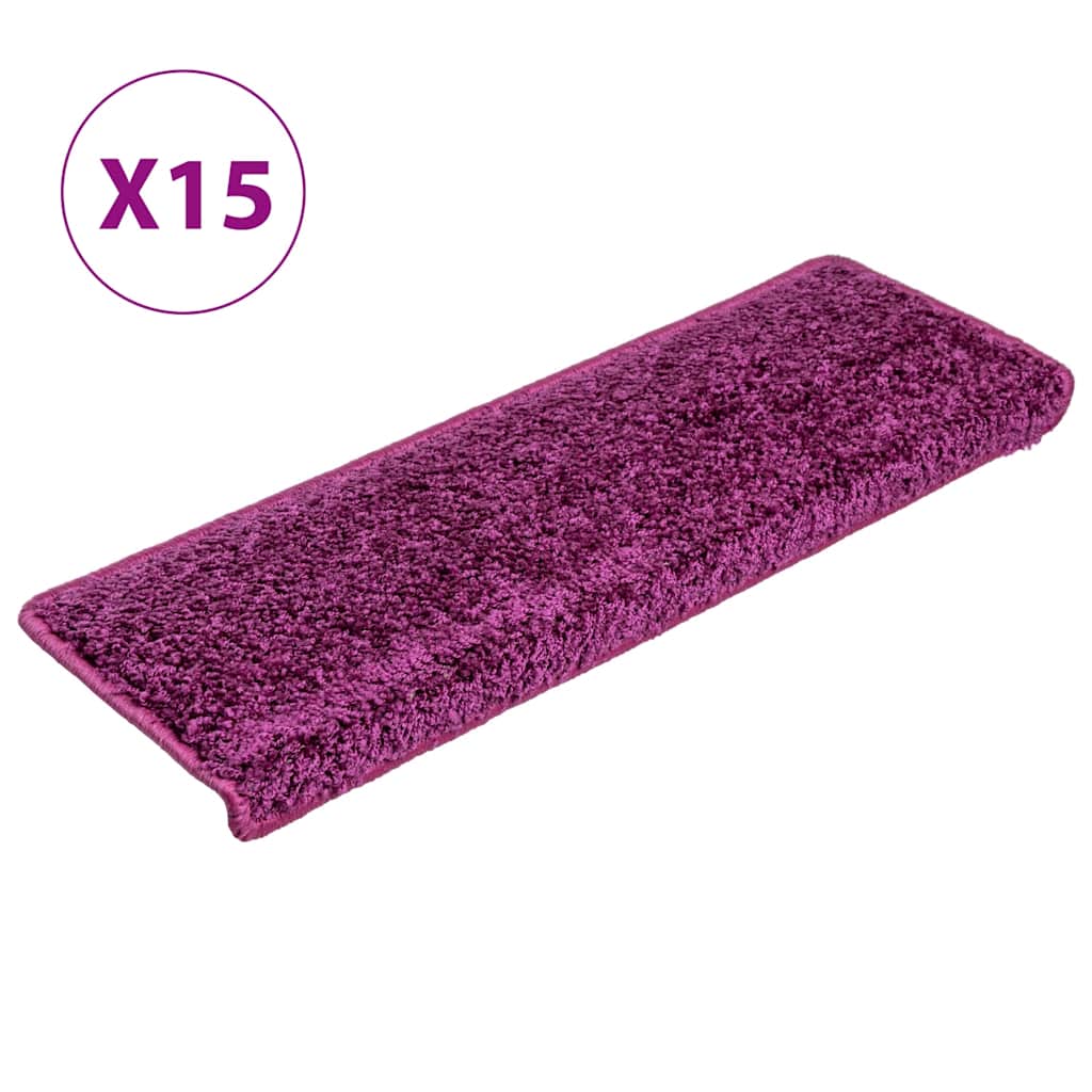 trappemåtter 15 stk. 65x21x4 cm violet rektangulær kant