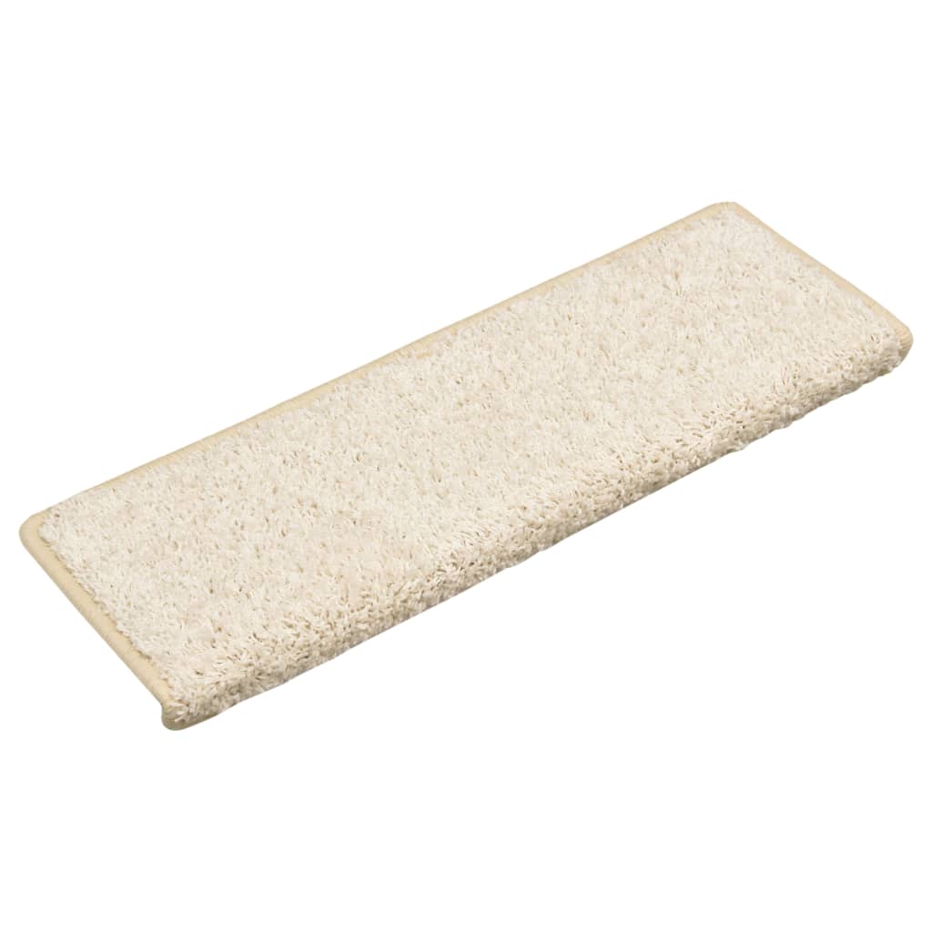 trappemåtter 15 stk. 65x21x4 cm hvide rektangulære kant