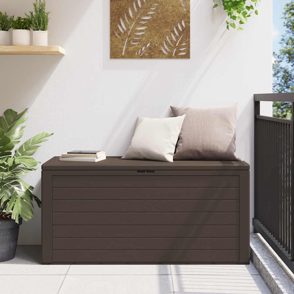 opbevaringsboks til haven 116x44x55 cm brun