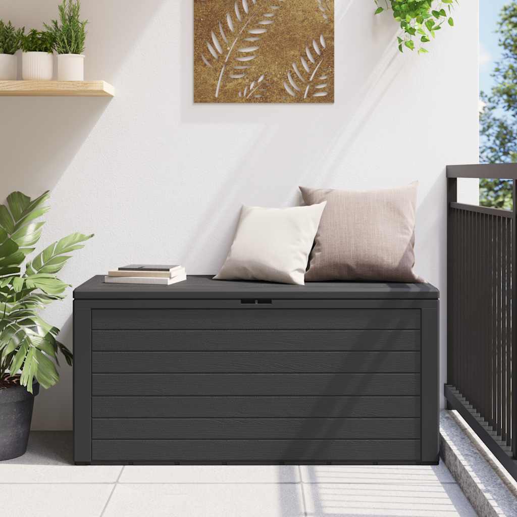 opbevaringskasse til haven 116x44x55 cm antracitgrå