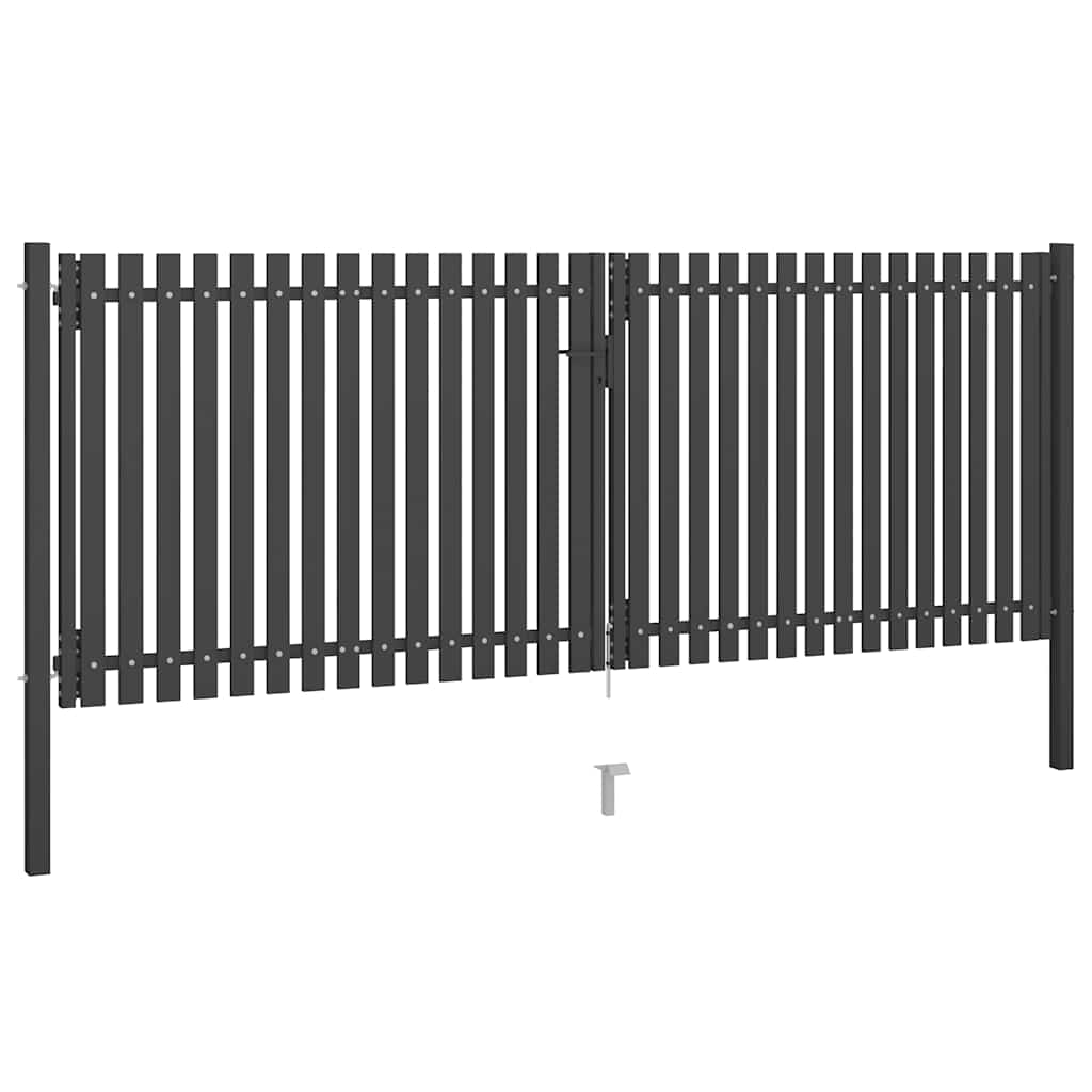 havehegnslåge stål 400x125 cm antracitgrå