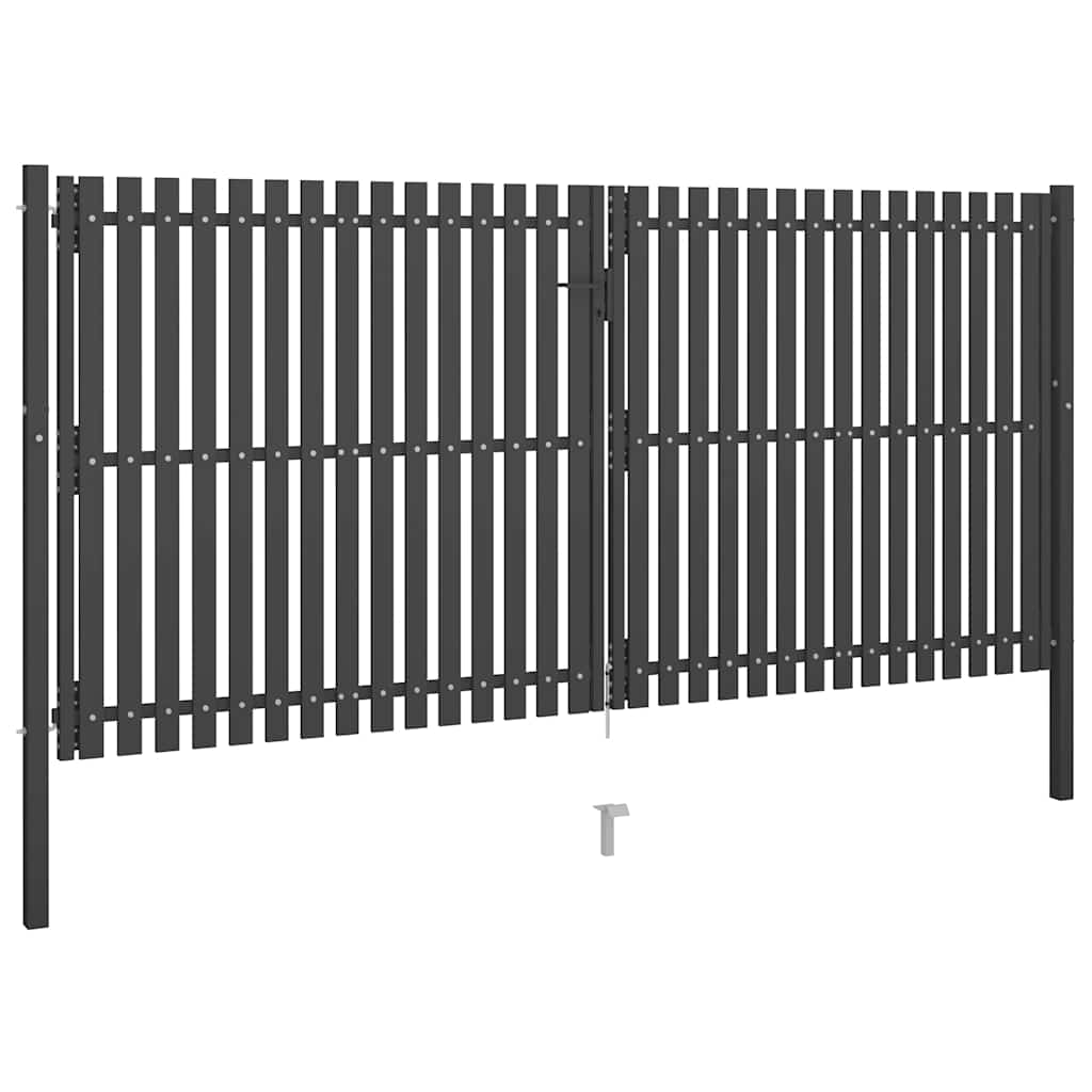 havehegnslåge stål 400x175 cm antracitgrå