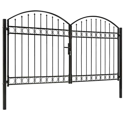 hegnslåge ASSEN dobbeltdør med buet top stål 300x175 cm