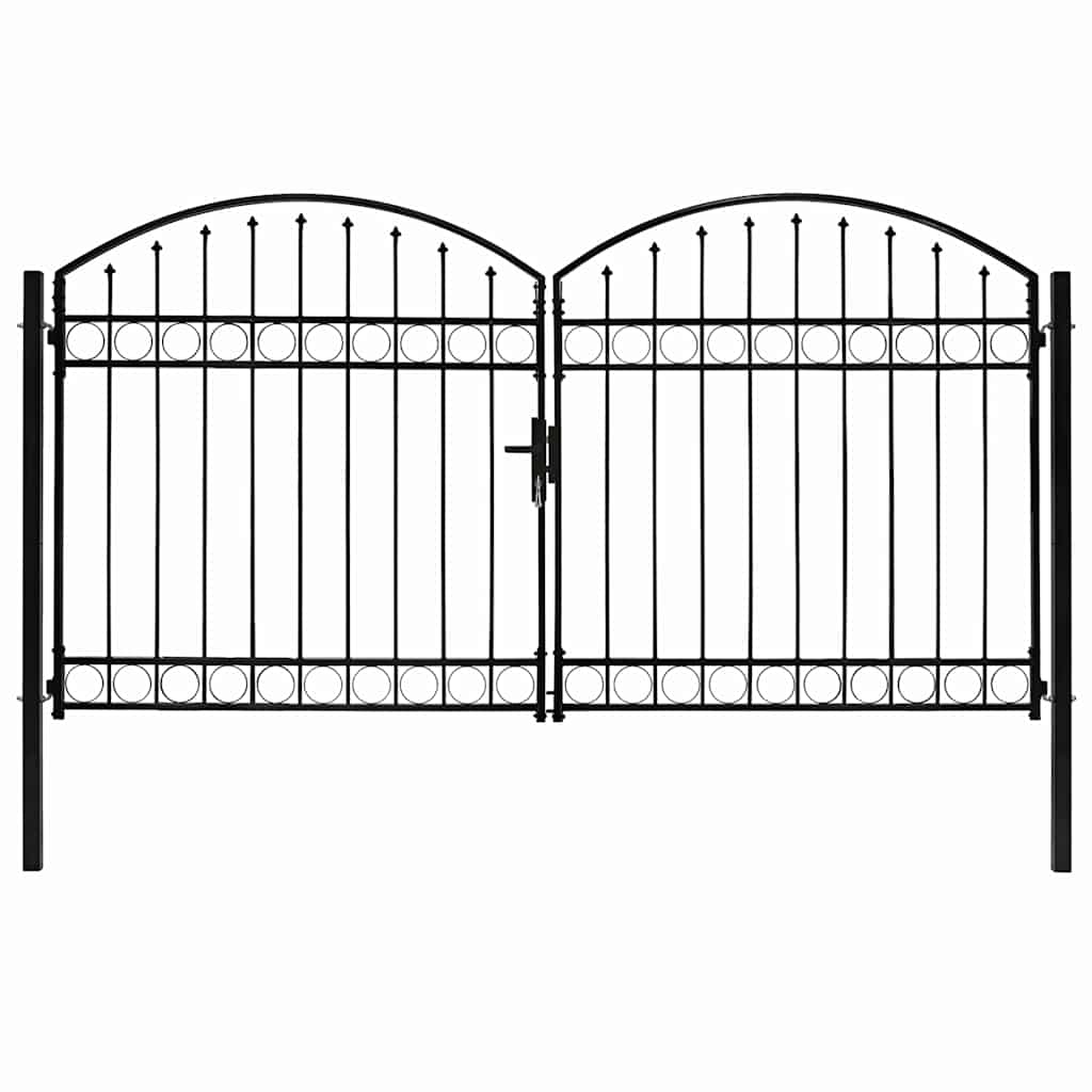 hegnslåge ASSEN dobbeltdør med buet top stål 300x175 cm