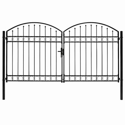 hegnslåge ASSEN dobbeltdør med buet top stål 300x175 cm