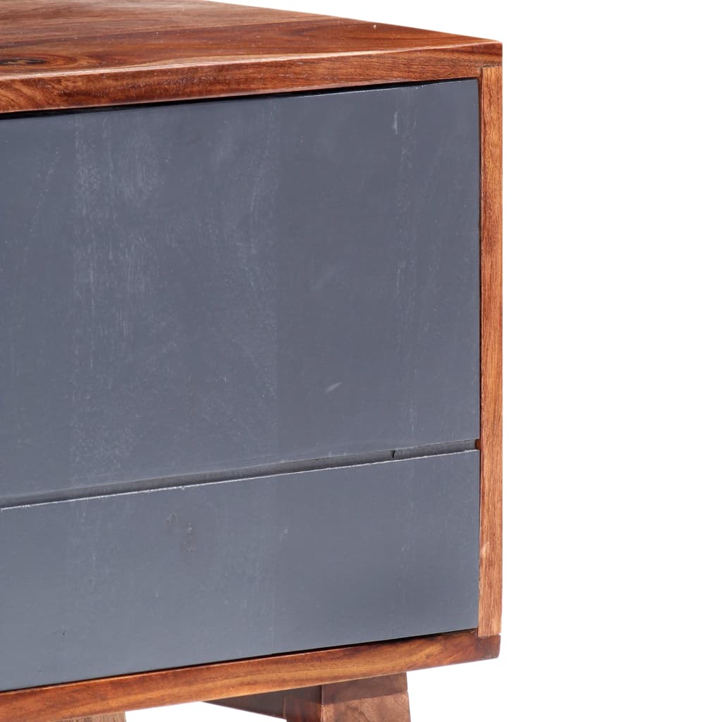 tv-bord 140x30x45 cm massivt træ grå