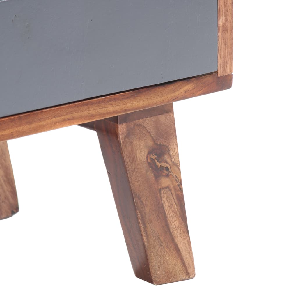 tv-bord 140x30x45 cm massivt træ grå