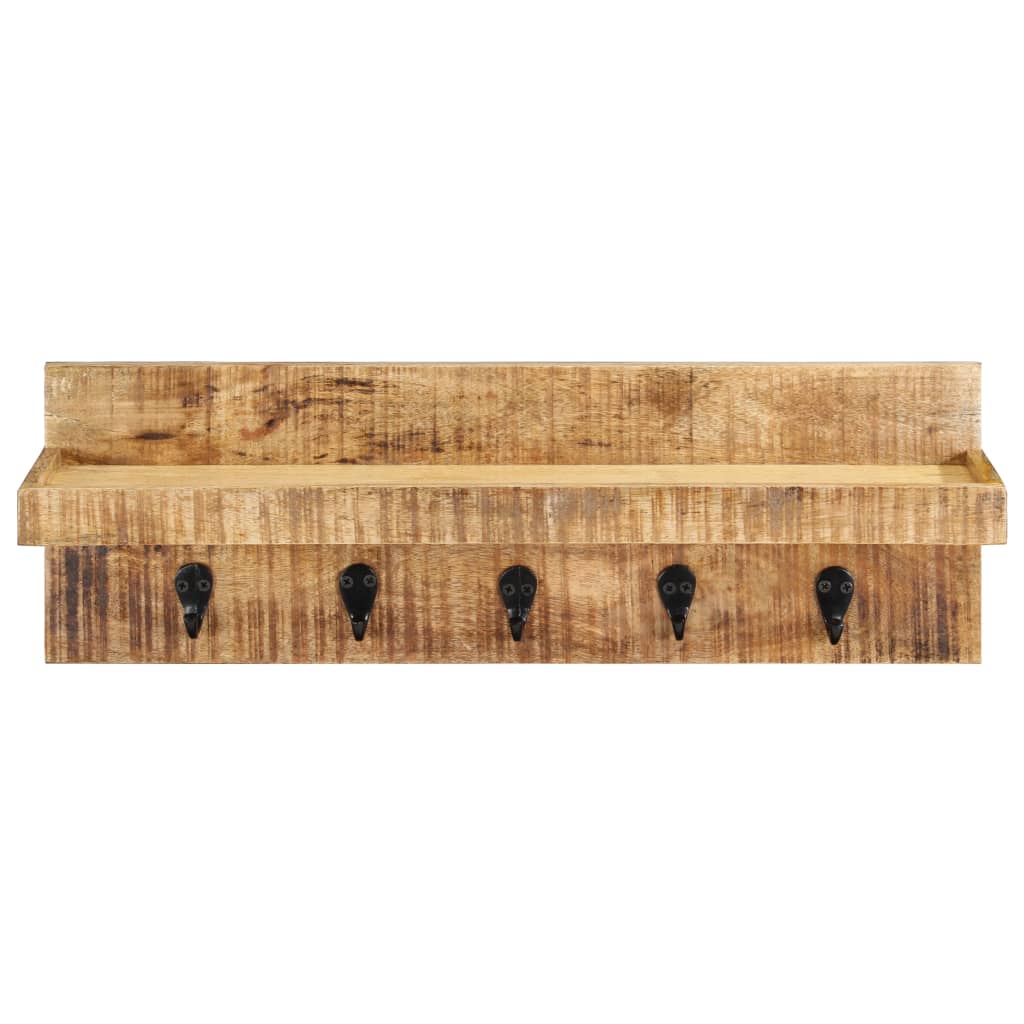 væghængt knagerække 60x15x20 cm massivt ru mangotræ