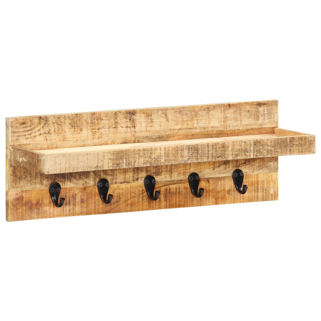 væghængt knagerække 60x15x20 cm massivt ru mangotræ