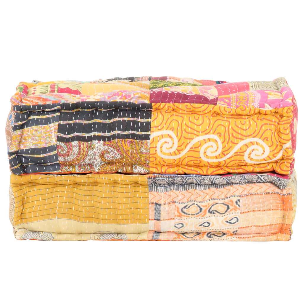 puf med patchwork 60x70x36 cm stof