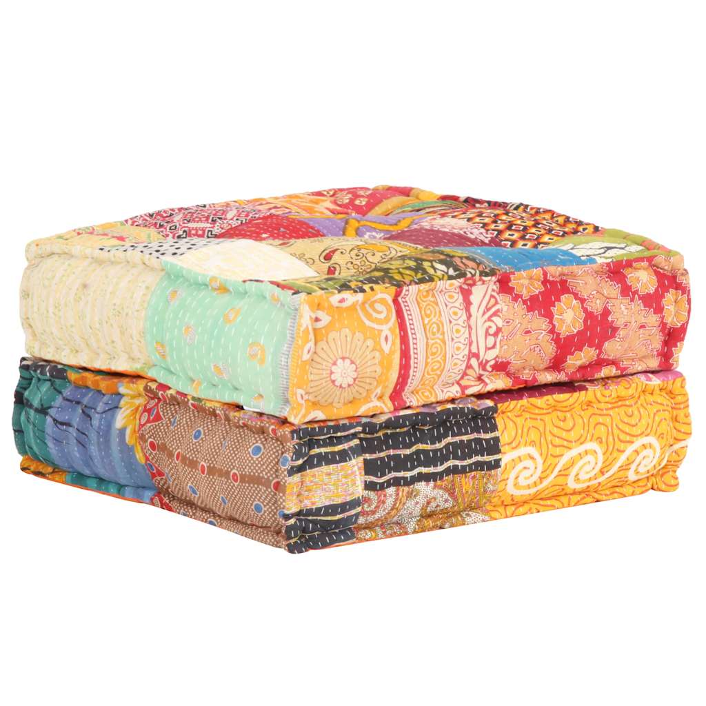 puf med patchwork 60x70x36 cm stof