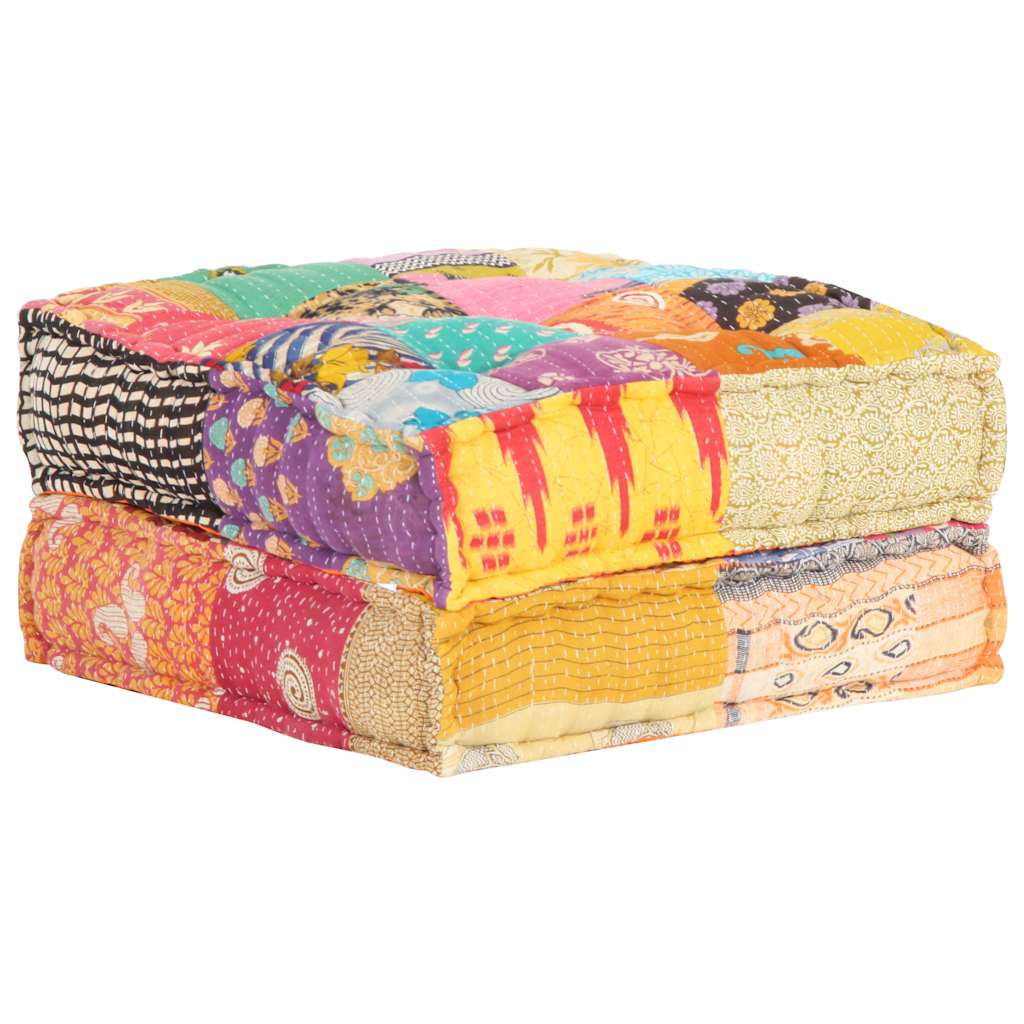puf med patchwork 60x70x36 cm stof