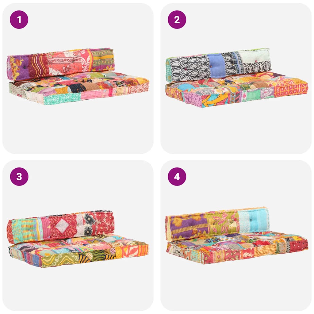 hynde til pallesofa stof patchwork flerfarvet